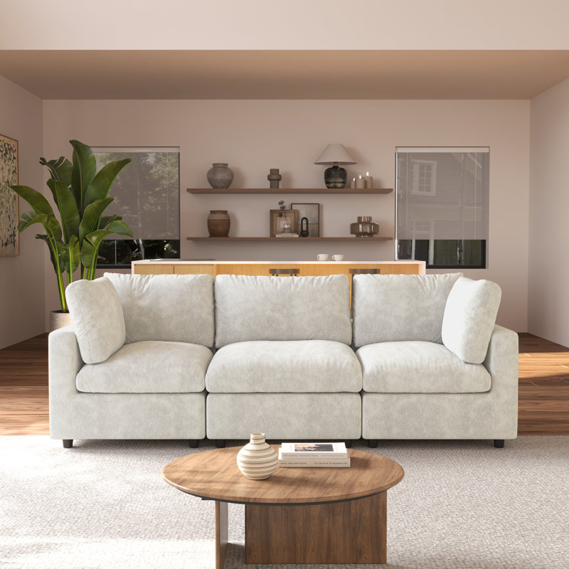Canapé rembourré 100,5 po Kessi, Beige
