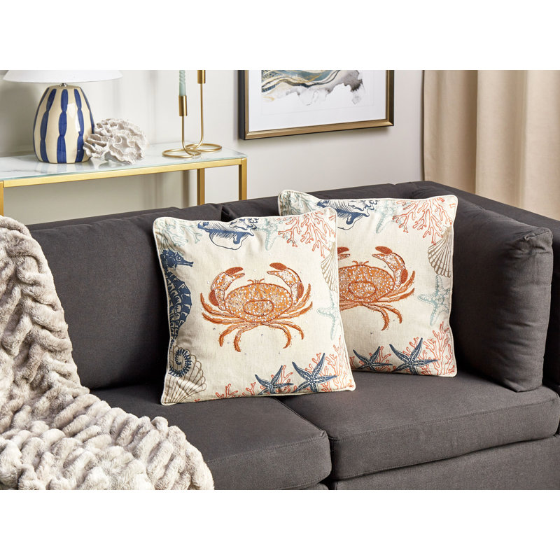 Cassano Animal Print Beige Square Throw Cushion