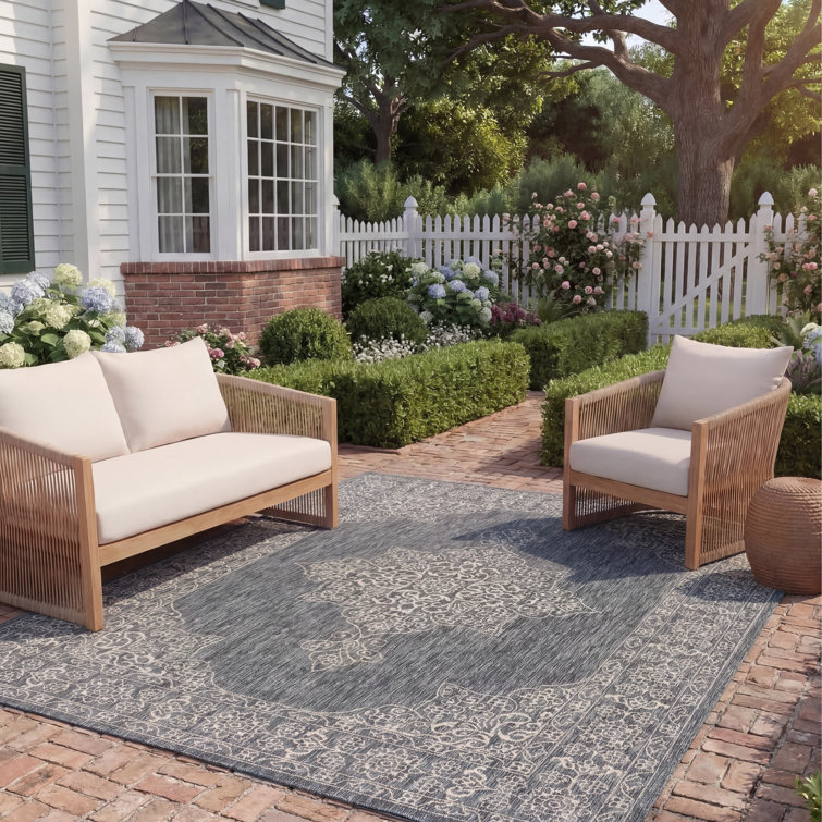 Arneshia Floral Brown/Tan Indoor/Outdoor Area Rug