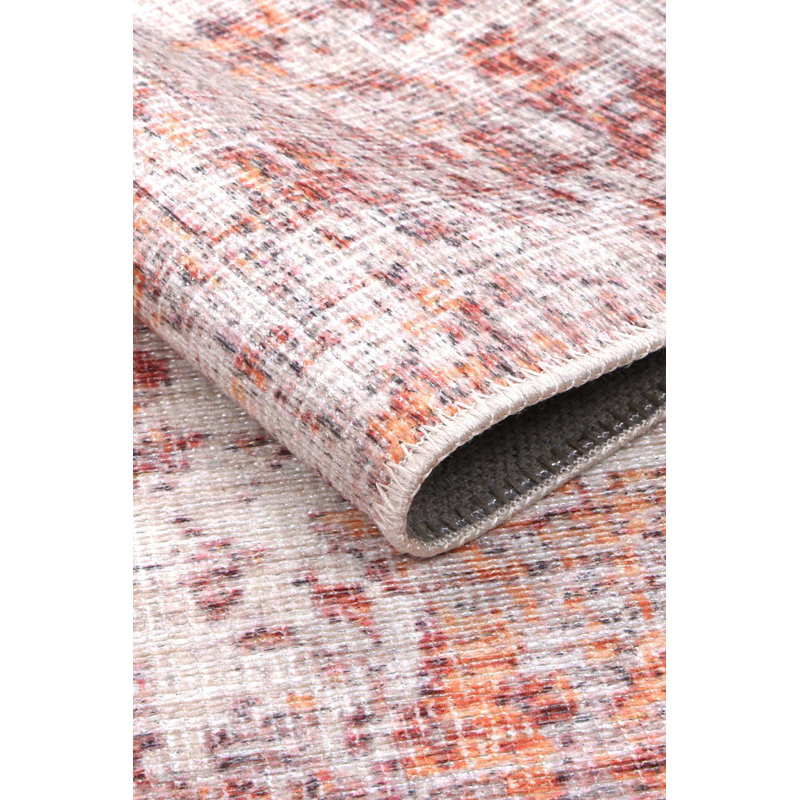 Tapis mandarine Lawtell Sunset, Rectangle 8 pi 8 po x 12 pi
