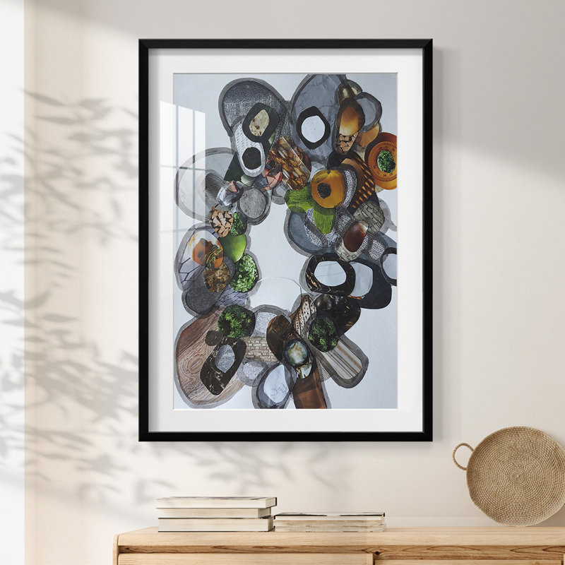 Amelia Island Stones - impression encadrée, H 28,5 po x l 20,5 po, Noir