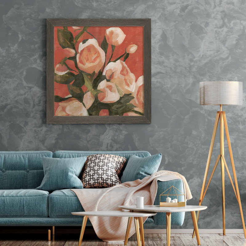 Dandelion Whisper II-impression de cadre photo, H 17 po x l 17 po x P 1,5 po, Toile encadrée grise