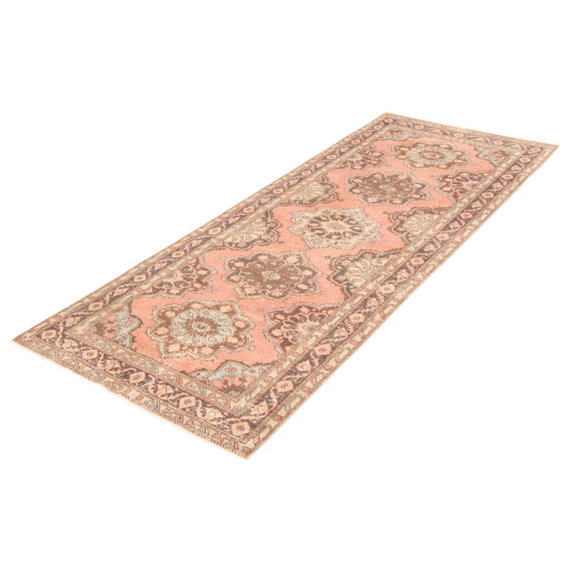 Tapis de couloir unique en laine noué à la main style années 1990 de 4 pi 6 po x 11 pi 9 po Montiera