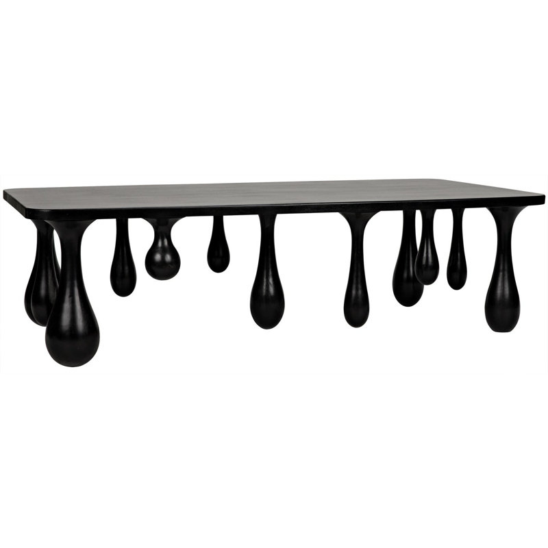 Noir Hand-Rubbed Black Drop Coffee Table, 33x64 in