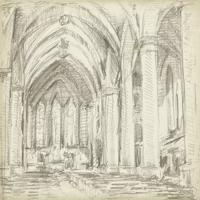 Interior Architectural Study III by Ethan Harper - Wrapped Canvas Print