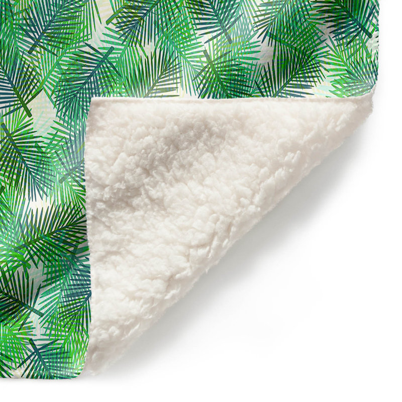 Couverture sherpa doux palmiers 1, l 51 po x L 60 po