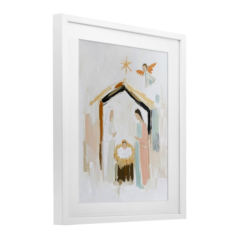 Sainte Nativité, reproduction abstraite encadrée sous verre, conception par Creative Studio, H 16 po x l 13 po