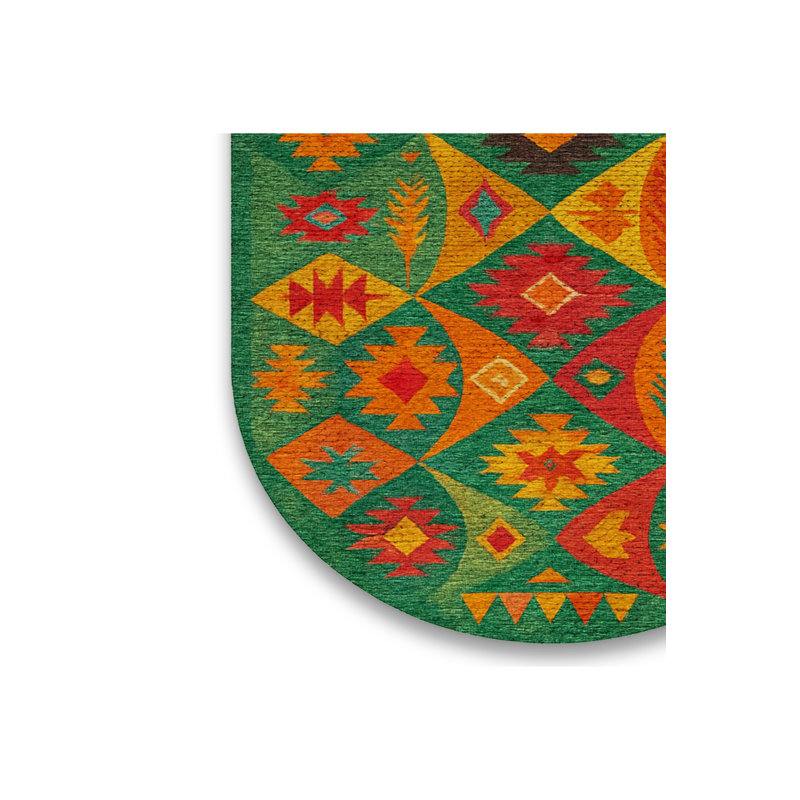 Tapis tissé vert Mosso, 2'4" x 3'11"