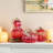 6"D Fall Red Glass Pumpkin With Glitter