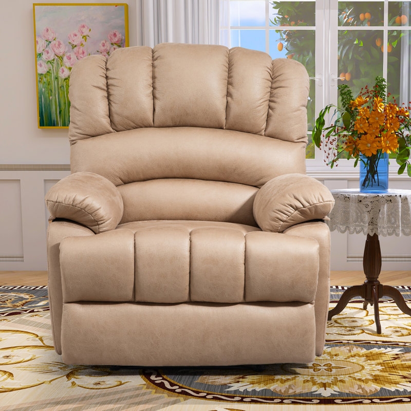 Brisen 40" Wide Oversize Upholstery Manual Recliner, Brown Microfiber