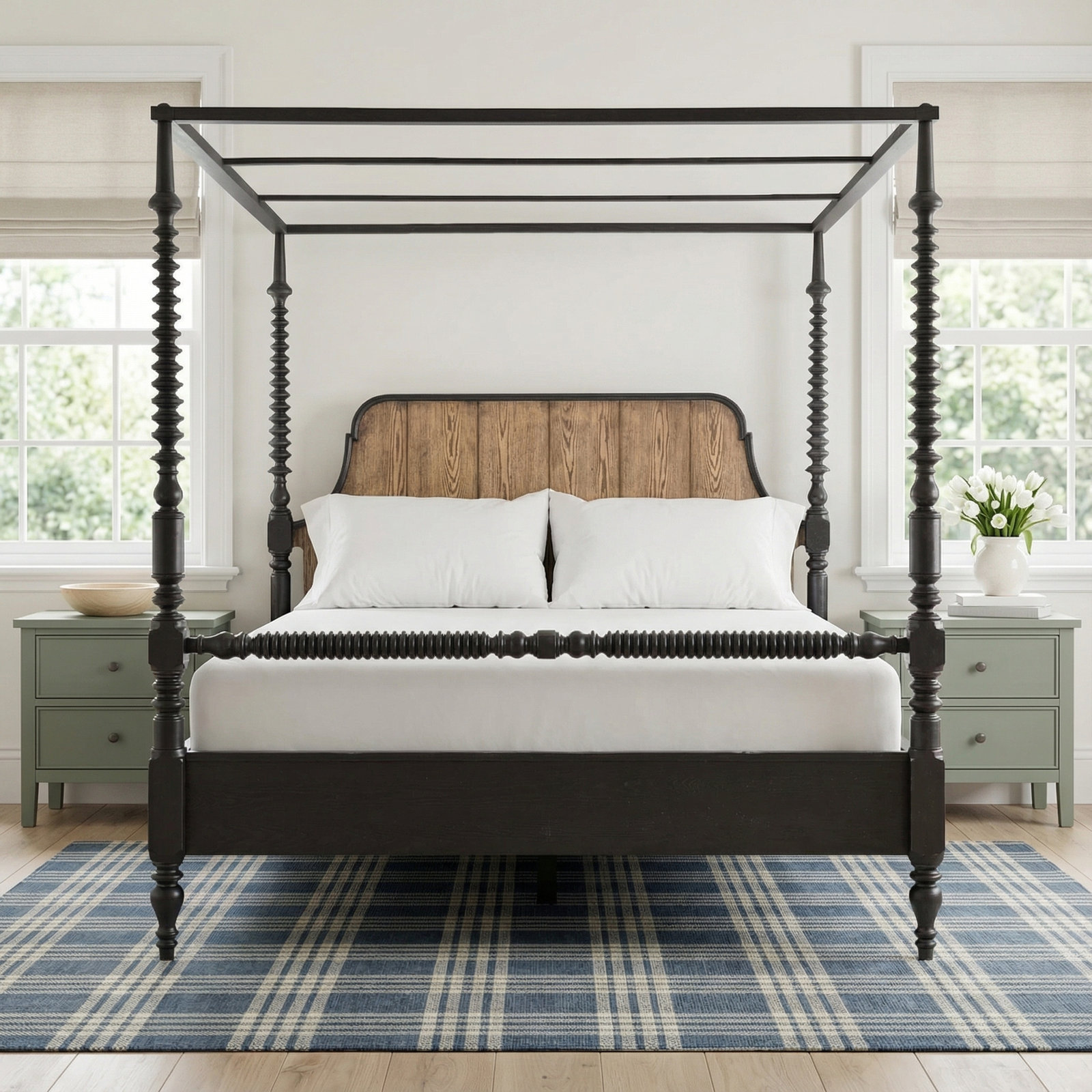 Country Living Canopy Oak Bed, King