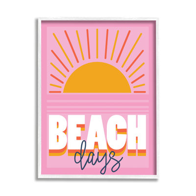 «Beach Days Quote Rising Sun Ray Horizon» - art textuel