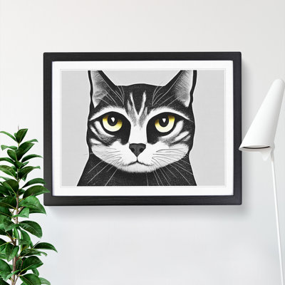 Cat Illustration Vol.5 Abstract - Framed Print
