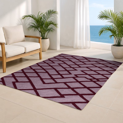 Tapis intérieur et extérieur rose Trellis