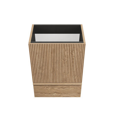 Ensemble de meuble-lavabo sur pied rayé en chêne clair 20 po Gada SANS lavabo, armoire de salle de bain autoportante pour salle de bain moderne, KD