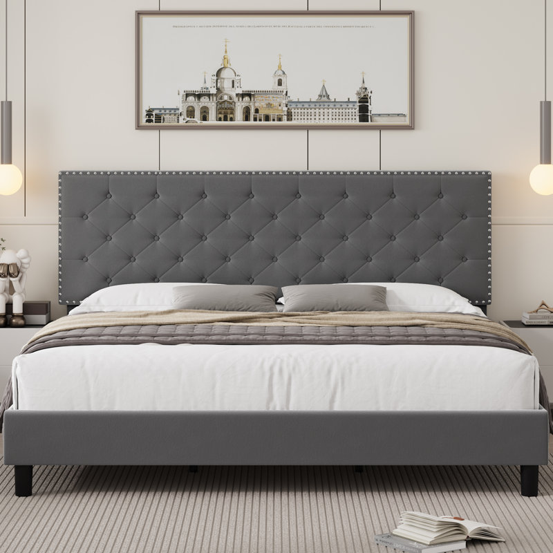 Latitude Run Emanuell Velvet Tufted Bed Frame | Wayfair