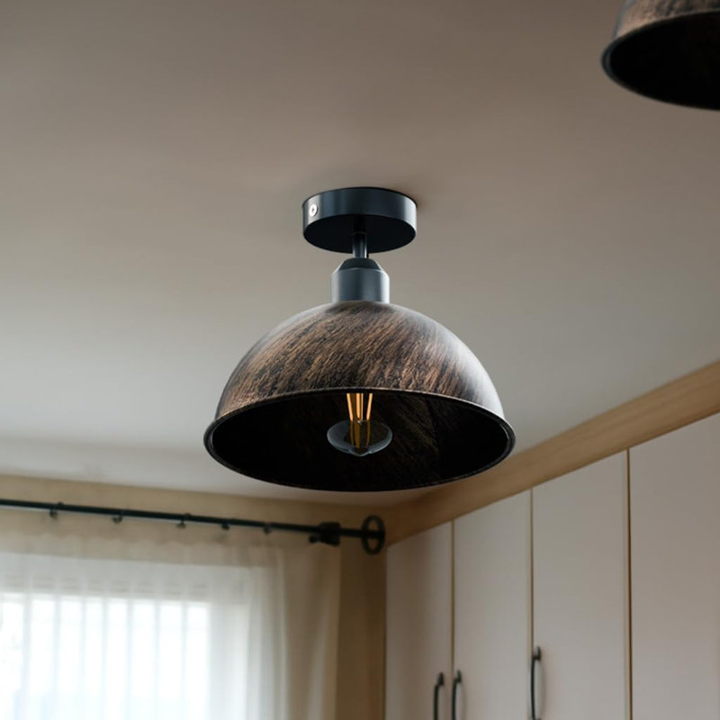 Ensemble de 2 plafonniers encastrés à dôme en métal E26 facile à installer pour la cuisine, le vestibule et le salon