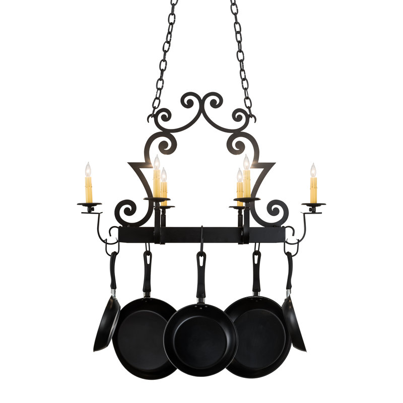 35" Long Elara 6 Light Pot Rack