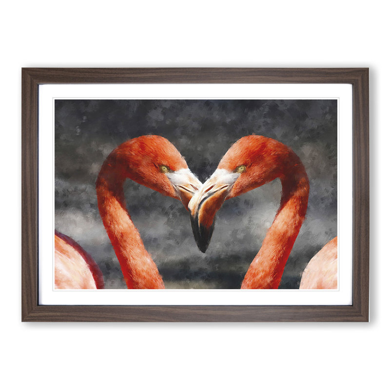 Pink Flamingo Vol.3 - Framed Print, 48cm H x 65cm W x 2cm D, Walnut Framed