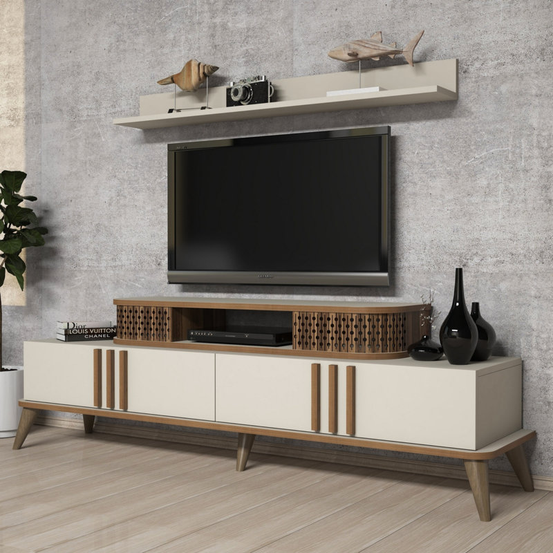 Suus Unfinished Entertainment Centre for TVs up to 60", Cream