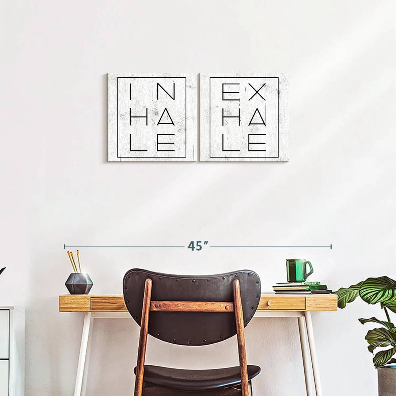 Reproduction d'art sur toile Zen Inhale Exhale, H 15 po x l 31 po x P 1,25 po