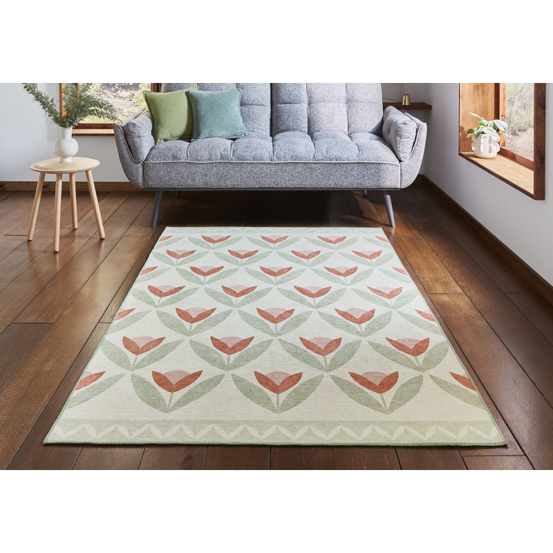 Scion Floral Digitally Printed 76cm X 150cm Area Rug, Blush, Rectangle 120 x 170 cm