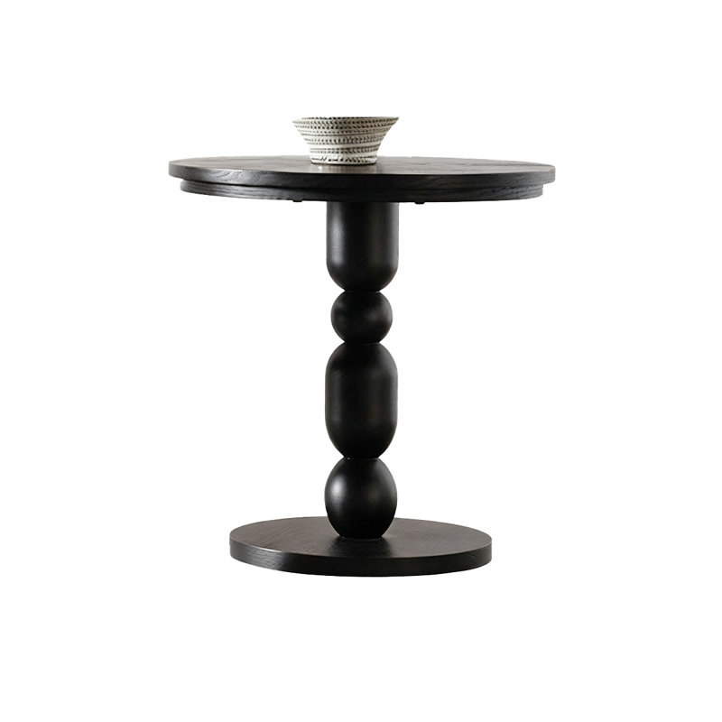 Latitude Run® Modern Black Solid Manufactured Wood Round Coffee Table ...
