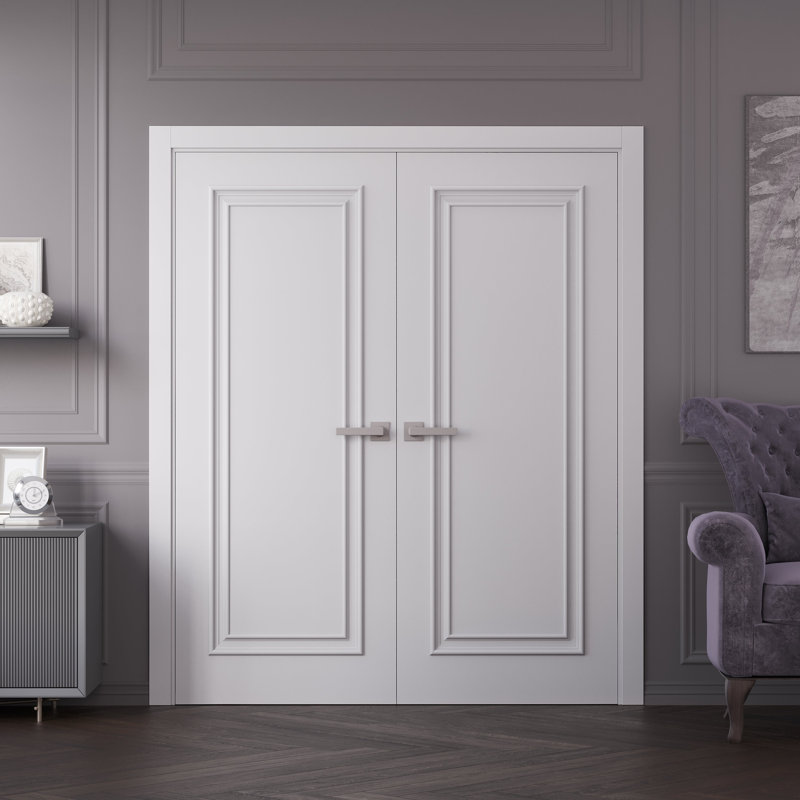 Portes intérieures intérieures | Émail blanc IMPÉRIAL 1811 | Cadre de panneau intérieur en bois massif | Portes de chambre à coucher pour garde-robe