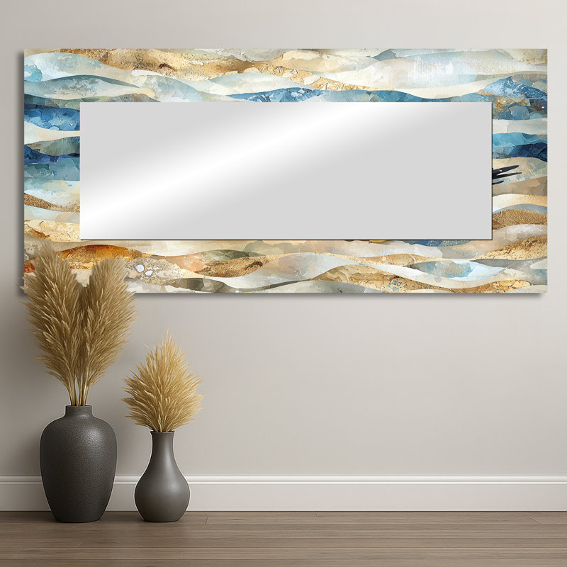Coastal Seagull The Watchful Gull I - miroir mural animaux - imprimé sur métal, 28 po x 60 po