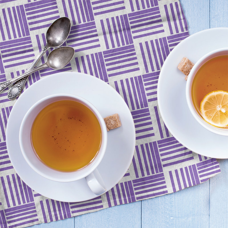 Jaya Tea Towel Kitchen Towel, Purple/White, Poly Twill