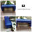 Blue Upholstered Leather Storage Entryway Bench-112128042