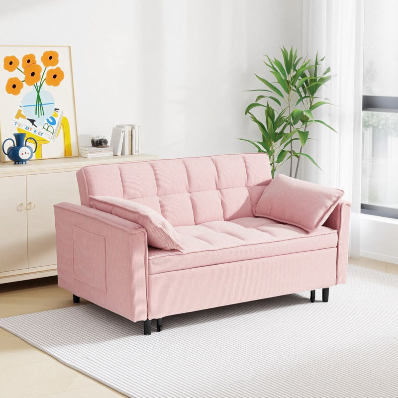 Canapé-lit modulaire 54,30 po Corduroy