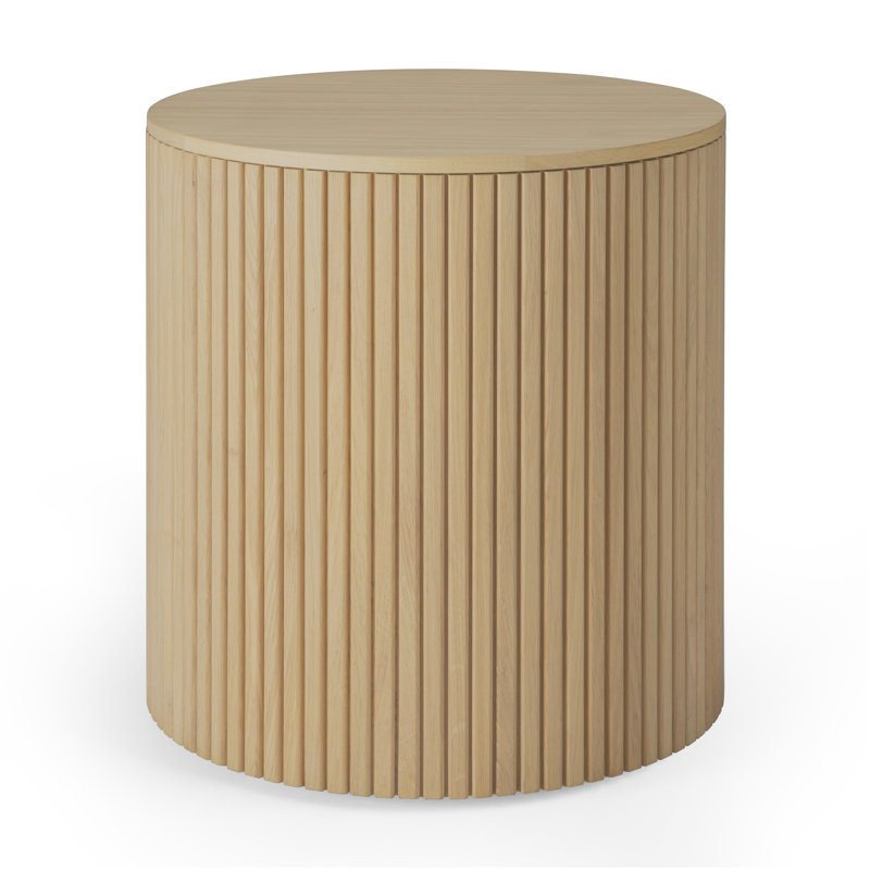Roller Max Solid Wood End Table, Oak