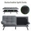 Canapé-lit futon avec mousse et accoudoirs amovibles - 2 à 4 places-171128150