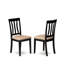 Ensemble de table de salle à manger 7 pièces composé d'une table rectangulaire en bois avec feuille papillon et 6 chaises de salle à manger en tissu de lin, noir et cerise-56690398