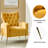 Consolata 37" H Velvet Wingback Chair with Button Tufting and Metal Legs-1272440852