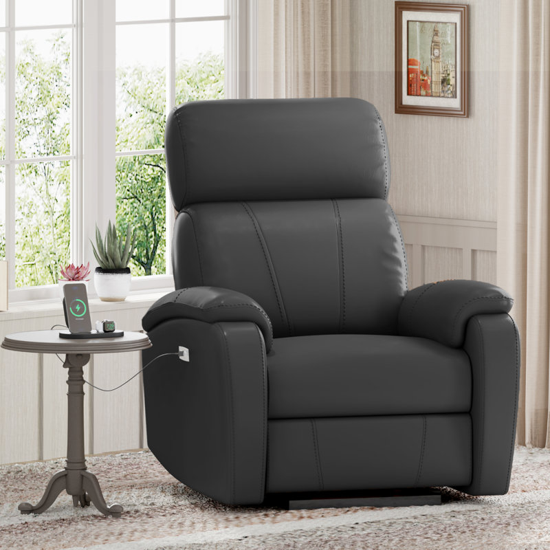 Fauteuil inclinable électrique, inclinable électrique réglable avec port USB, Noir