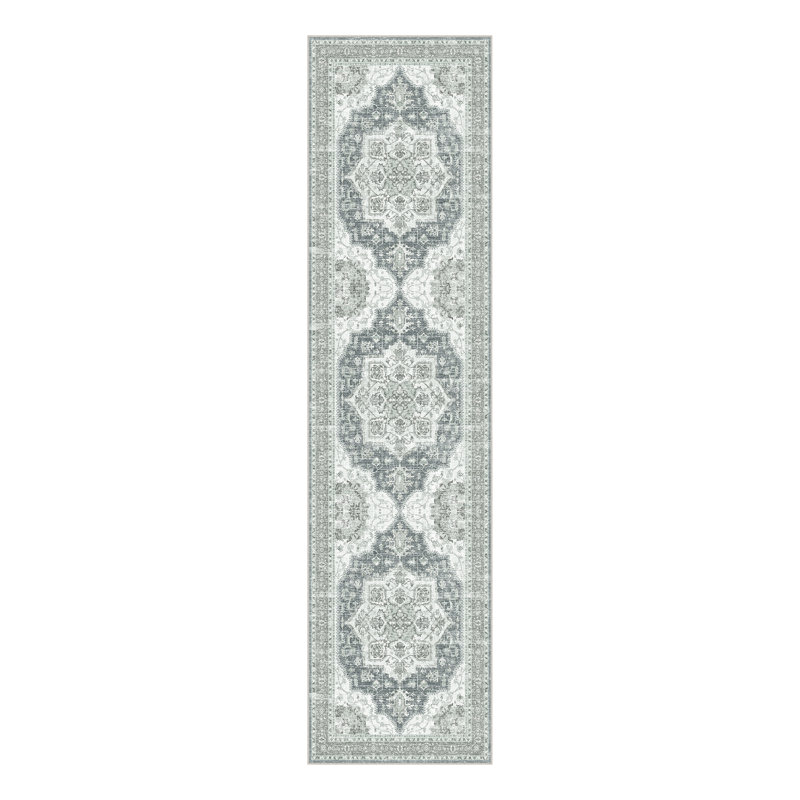 Tapis oriental gris Jacob, Tapis de couloir 2 pi x 8 pi