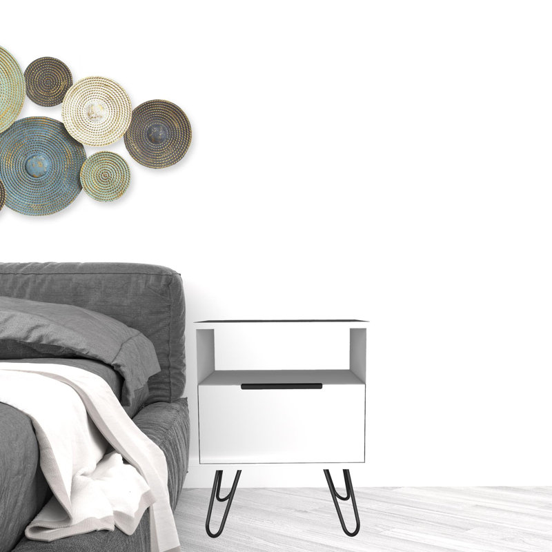 Table de chevet blanche 22 po, Blanc