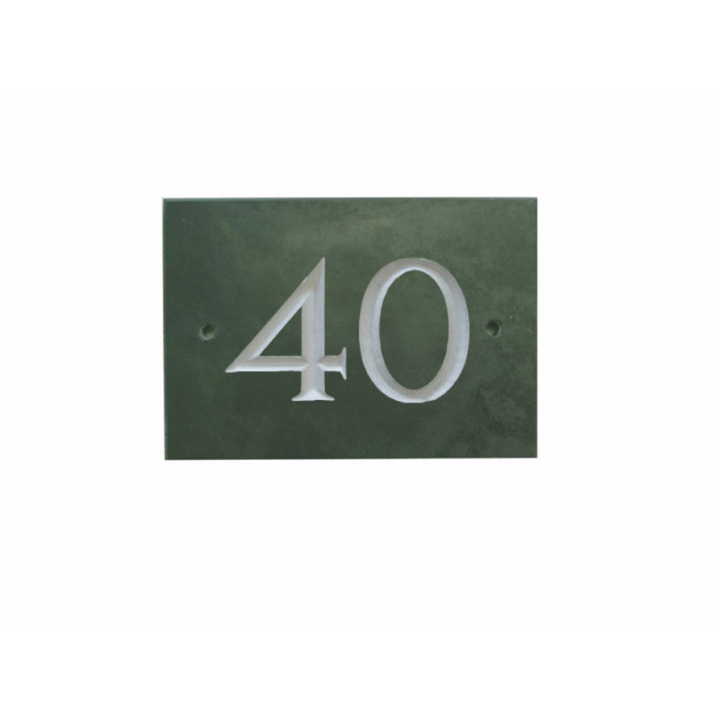 Odacia 10cm H Stone House Number, Green, 40