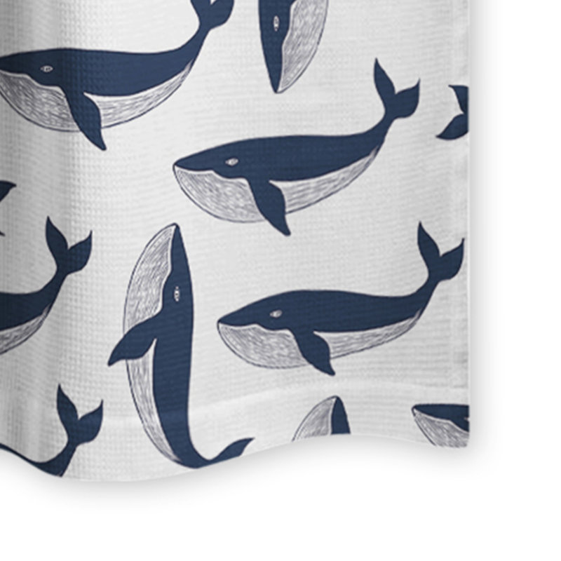 Valrie Geometric Shower Curtain with Hooks Included
