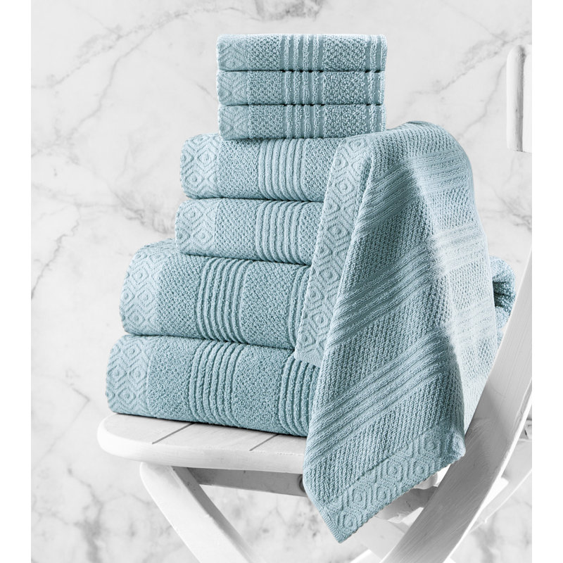 Minneota 6 Piece Luxury Lubbock US Turkish Cotton Towel Se, Teal