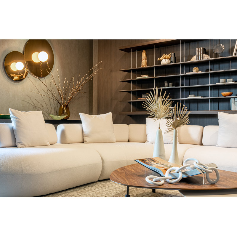 Messina Modular Sofa 07 In Vainilla Bouclet, 29" H x 175" W x 154" D