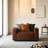 32.3" W Modern Faux Leather Square Arm Sofa Couch 1 Seater Upholstered Single Sofa With Square Arms