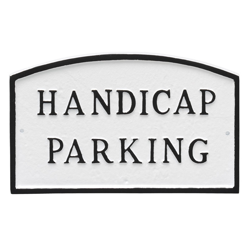 Plaque de jardin de l’état du parking handicap, Blanc / Noir, H 13 po x l 21 po x P 0,25 po