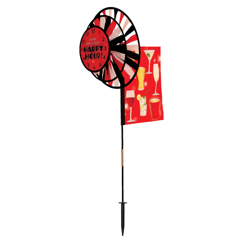Roue double Happy Hour avec drapeau de jardin