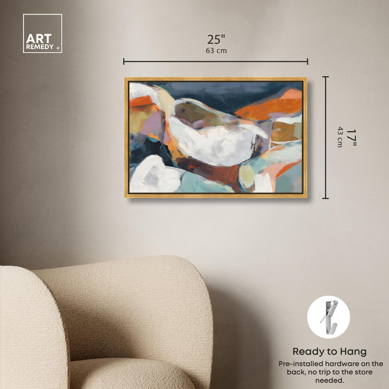 «Stillness Maelstrom III», reproduction d'art sur toile par Art Remedy, H 36 po x l 54 po, Cadre doré