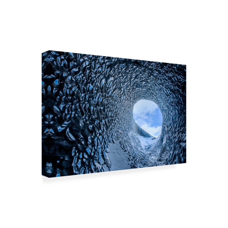 La grotte de glace sur toile, L 32 po x H 22 po