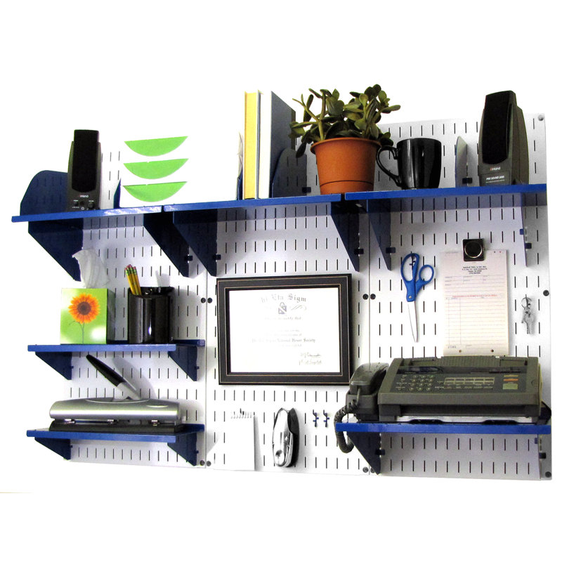 Ensemble de rangement et d’organisation pour bureau à fixation murale 48 po x 32 po x 9 po