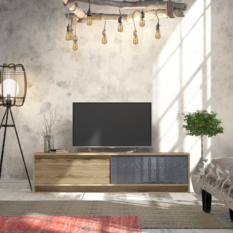 Newyork TV Stand 44.4cm W Bedside Table, Oud Anthracite